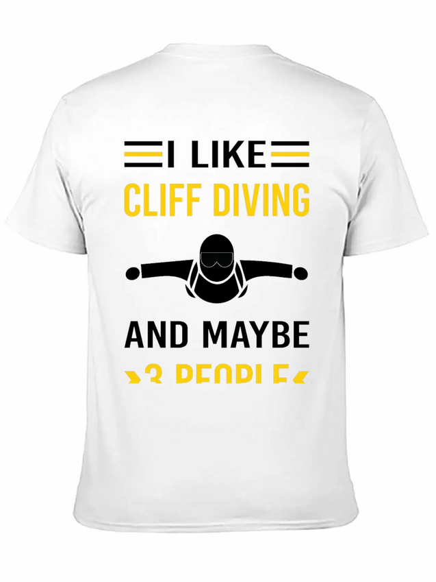 3 People Cliff Diving Unisex Casual T-Shirt – Clean Design For Daily Comfort