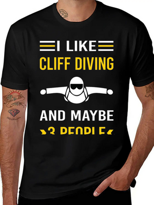 3 People Cliff Diving Unisex Casual T-Shirt – Clean Design For Daily Comfort