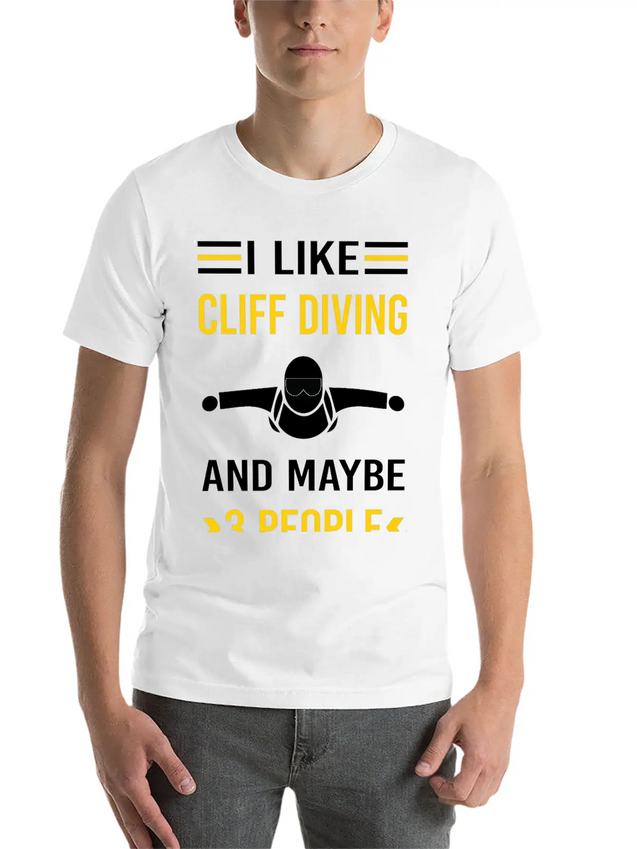 3 People Cliff Diving Unisex Casual T-Shirt – Clean Design For Daily Comfort