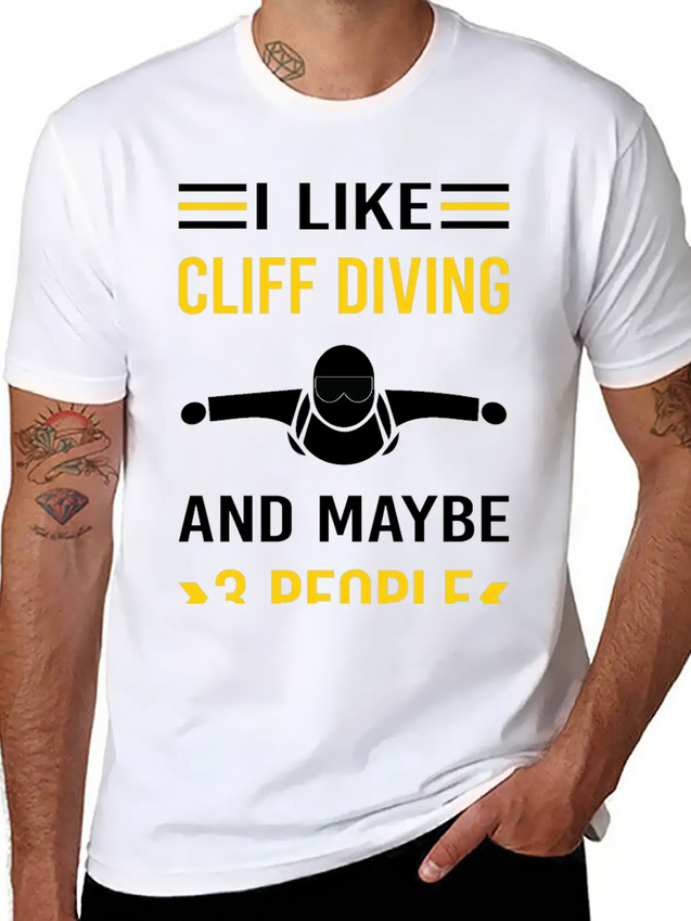 3 People Cliff Diving Unisex Casual T-Shirt – Clean Design For Daily Comfort