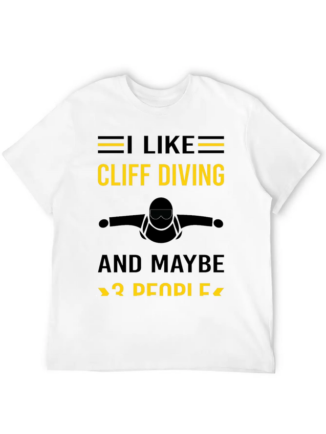 3 People Cliff Diving Unisex Casual T-Shirt – Clean Design For Daily Comfort