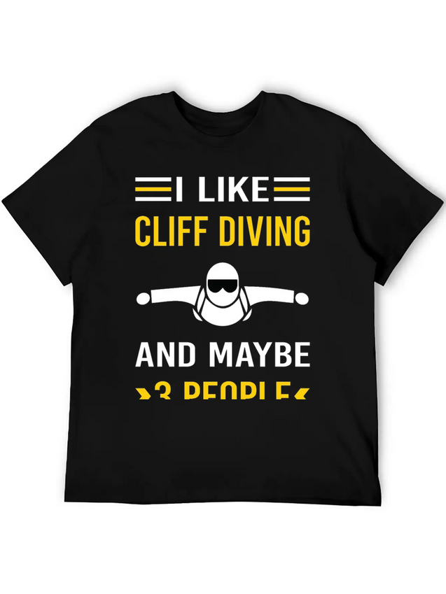 3 People Cliff Diving Unisex Casual T-Shirt – Clean Design For Daily Comfort