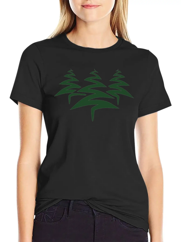 3 Trees Christmas Tree Christmas Nicholas Winter G Simple Everyday Graphic Tee – Lightweight Summer Wear