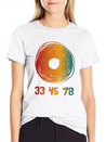 33 45 78 RPM Vinyl Records Collector Retro Modern Fit Casual T-Shirt – Clean And Versatile Design