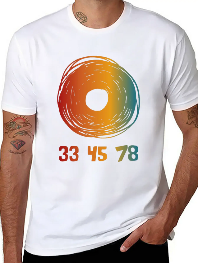 33 45 78 RPM Vinyl Records Collector Retro Modern Fit Casual T-Shirt – Clean And Versatile Design