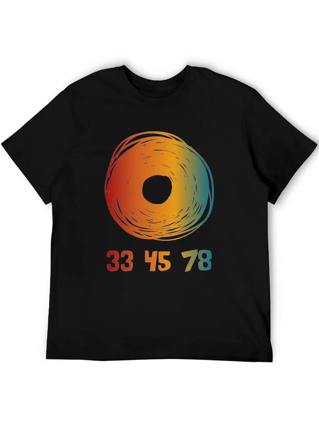 33 45 78 RPM Vinyl Records Collector Retro Modern Fit Casual T-Shirt – Clean And Versatile Design