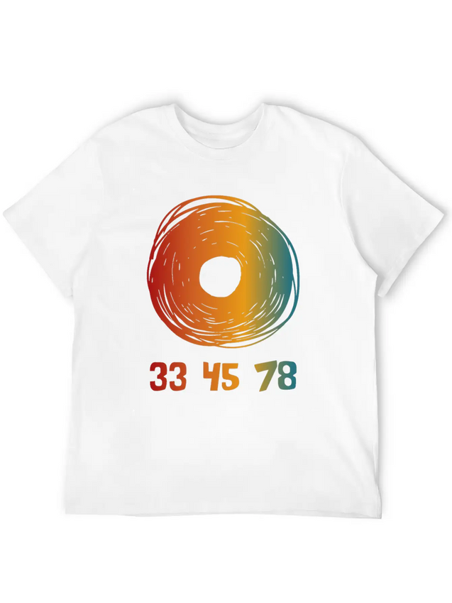 33 45 78 RPM Vinyl Records Collector Retro Modern Fit Casual T-Shirt – Clean And Versatile Design