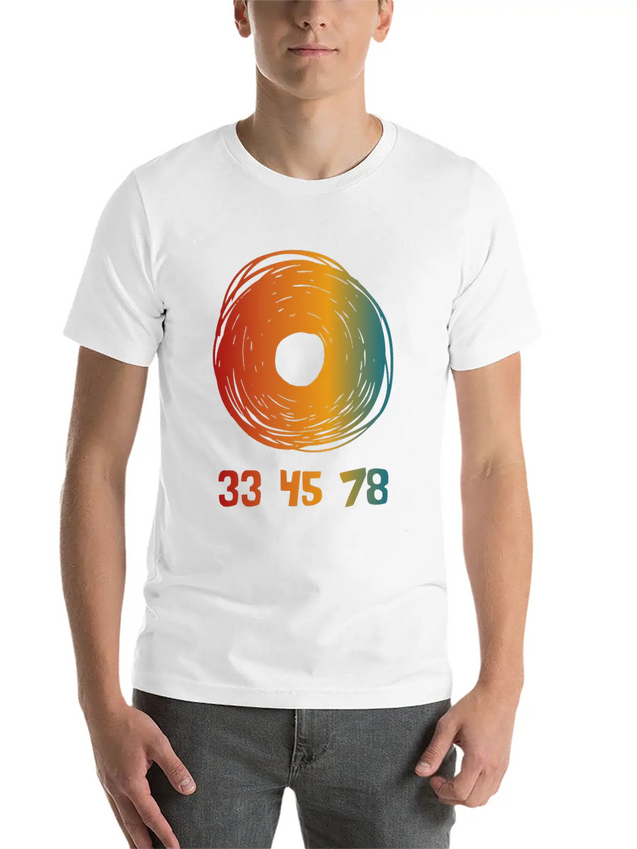 33 45 78 RPM Vinyl Records Collector Retro Modern Fit Casual T-Shirt – Clean And Versatile Design