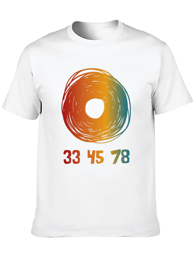 33 45 78 RPM Vinyl Records Collector Retro Modern Fit Casual T-Shirt – Clean And Versatile Design