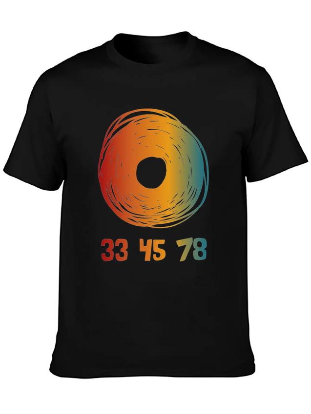 33 45 78 RPM Vinyl Records Collector Retro Modern Fit Casual T-Shirt – Clean And Versatile Design
