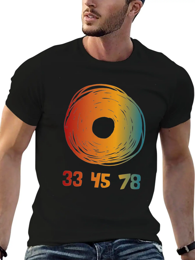 33 45 78 RPM Vinyl Records Collector Retro Modern Fit Casual T-Shirt – Clean And Versatile Design