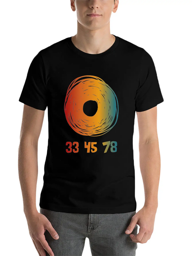 33 45 78 RPM Vinyl Records Collector Retro Modern Fit Casual T-Shirt – Clean And Versatile Design