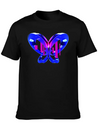 3D Blue Butterfly Simple Everyday Graphic Tee – Lightweight Summer Wear