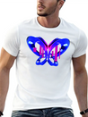 3D Blue Butterfly Simple Everyday Graphic Tee – Lightweight Summer Wear