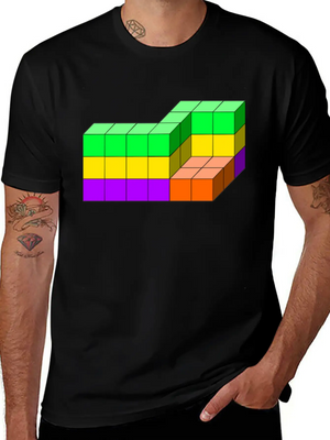 3D Cube 01 Modern Fit Casual T-Shirt – Clean And Versatile Design