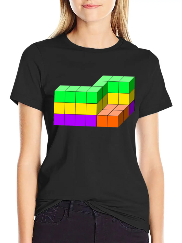 3D Cube 01 Modern Fit Casual T-Shirt – Clean And Versatile Design