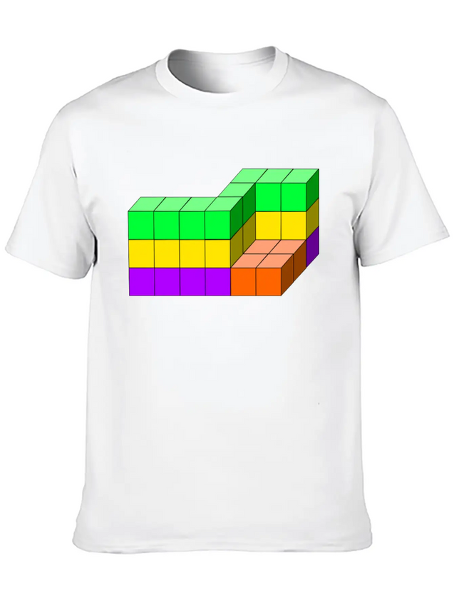 3D Cube 01 Modern Fit Casual T-Shirt – Clean And Versatile Design
