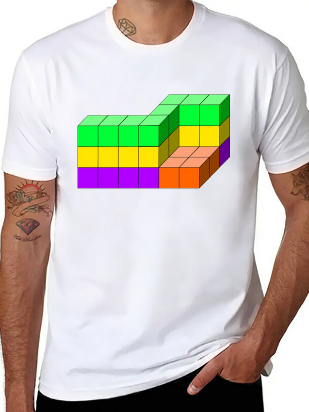 3D Cube 01 Modern Fit Casual T-Shirt – Clean And Versatile Design