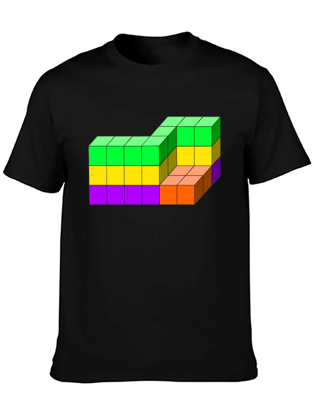 3D Cube 01 Modern Fit Casual T-Shirt – Clean And Versatile Design