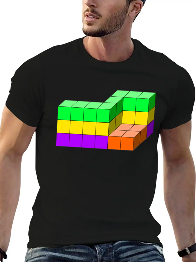 3D Cube 01 Modern Fit Casual T-Shirt – Clean And Versatile Design