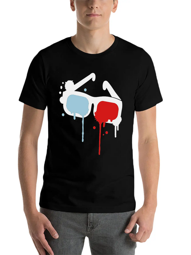3D Glasses Comfortable Minimalist Graphic Tee – Summer Style Essential