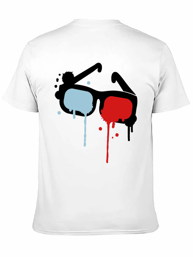 3D Glasses Comfortable Minimalist Graphic Tee – Summer Style Essential