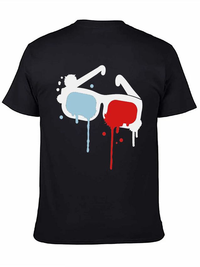 3D Glasses Comfortable Minimalist Graphic Tee – Summer Style Essential