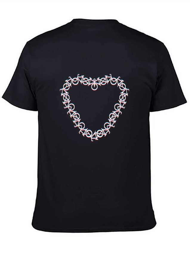 3D Heart - I Love My Bicycle And Biking Modern Fit Casual T-Shirt – Clean And Versatile Design