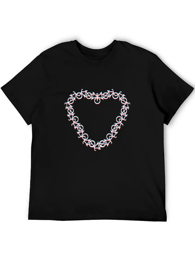3D Heart - I Love My Bicycle And Biking Modern Fit Casual T-Shirt – Clean And Versatile Design