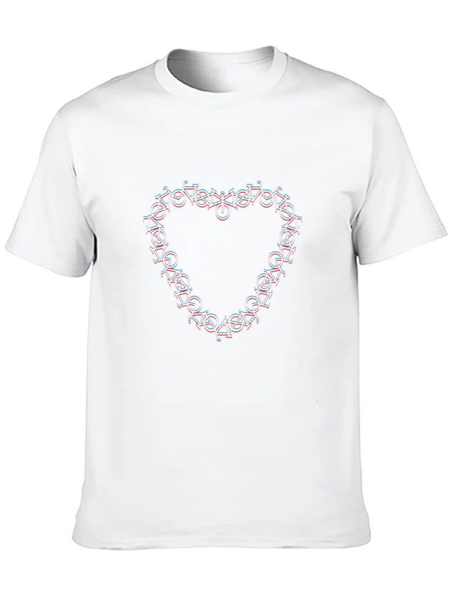 3D Heart - I Love My Bicycle And Biking Modern Fit Casual T-Shirt – Clean And Versatile Design