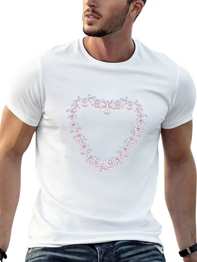 3D Heart - I Love My Bicycle And Biking Modern Fit Casual T-Shirt – Clean And Versatile Design