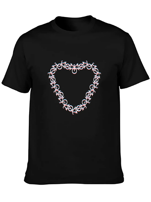3D Heart - I Love My Bicycle And Biking Modern Fit Casual T-Shirt – Clean And Versatile Design