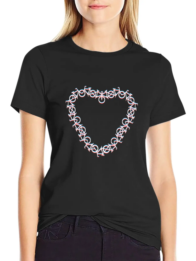 3D Heart - I Love My Bicycle And Biking Modern Fit Casual T-Shirt – Clean And Versatile Design
