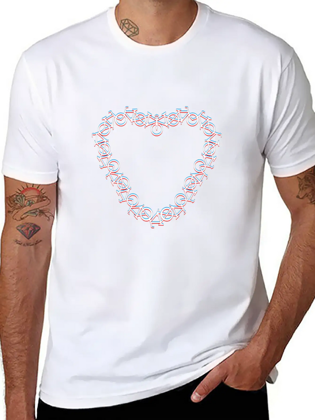 3D Heart - I Love My Bicycle And Biking Modern Fit Casual T-Shirt – Clean And Versatile Design