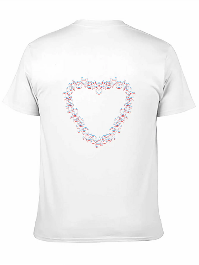3D Heart - I Love My Bicycle And Biking Modern Fit Casual T-Shirt – Clean And Versatile Design