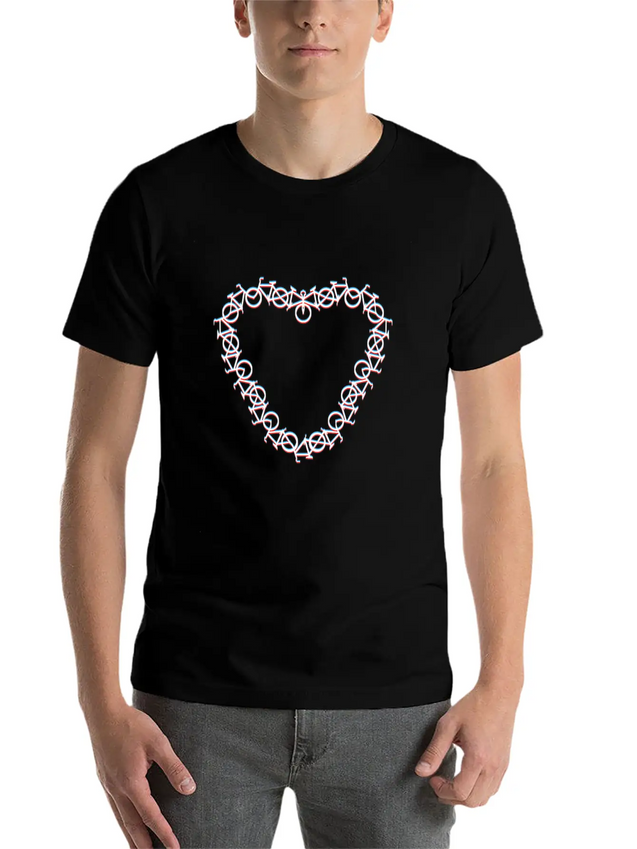 3D Heart - I Love My Bicycle And Biking Modern Fit Casual T-Shirt – Clean And Versatile Design