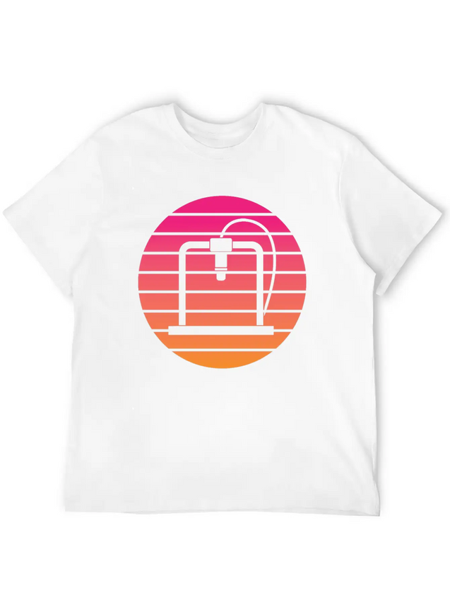3D Printer - Circle, Sunset Breathable Soft Cotton T-Shirt – Timeless Casual Look