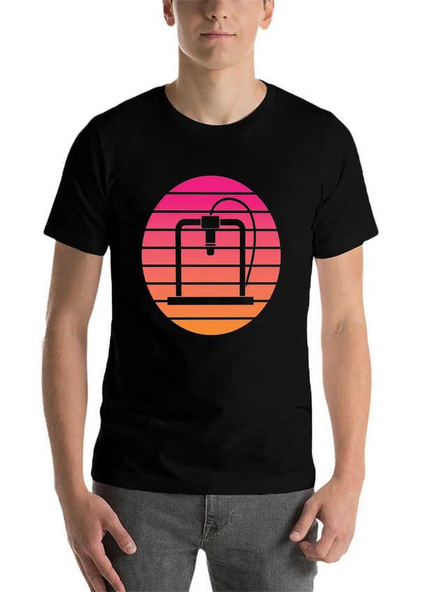 3D Printer - Circle, Sunset Breathable Soft Cotton T-Shirt – Timeless Casual Look