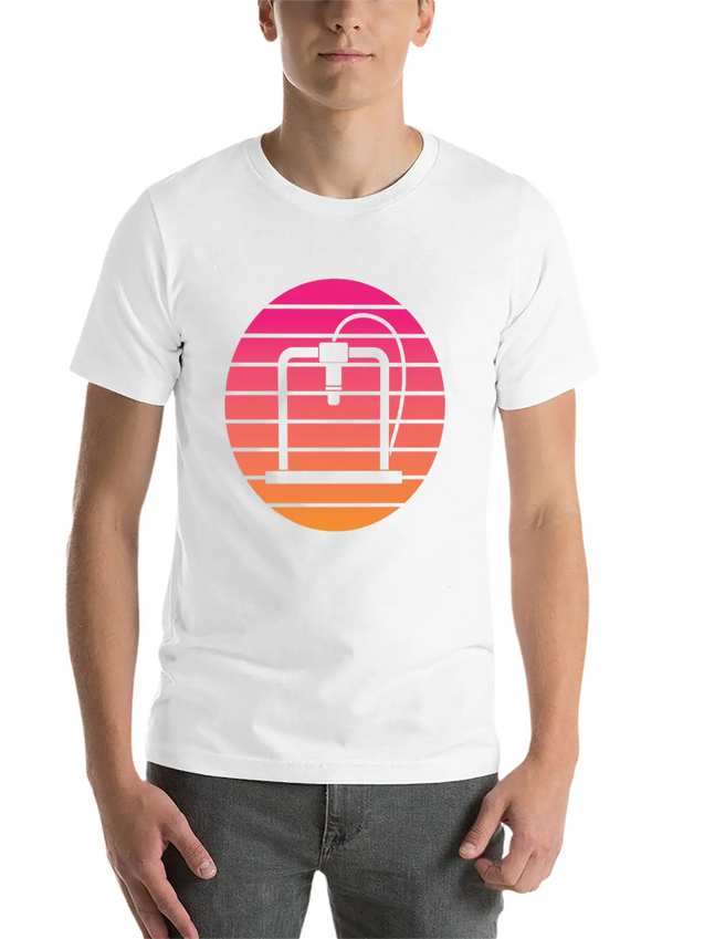 3D Printer - Circle, Sunset Breathable Soft Cotton T-Shirt – Timeless Casual Look