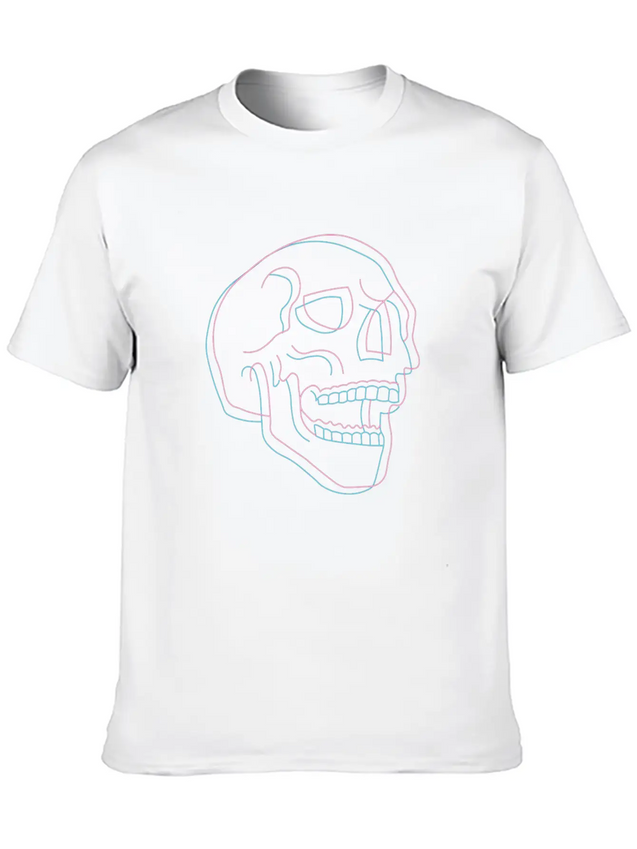 3D Skull Casual Graphic T-Shirt – Simple And Comfortable Daily Wear