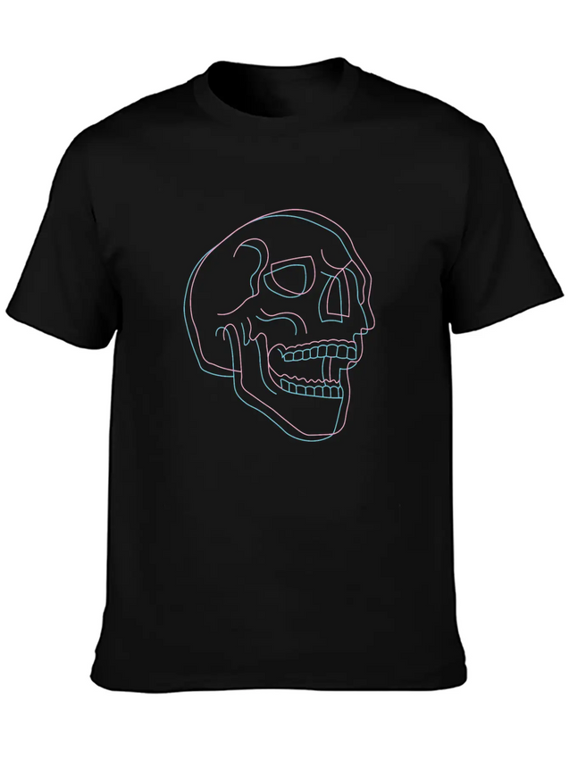 3D Skull Casual Graphic T-Shirt – Simple And Comfortable Daily Wear