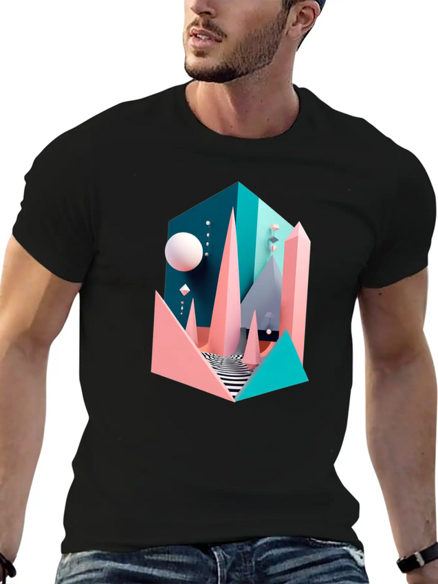 3D Surrealism Art Print Modern Fit Casual T-Shirt – Clean And Versatile Design