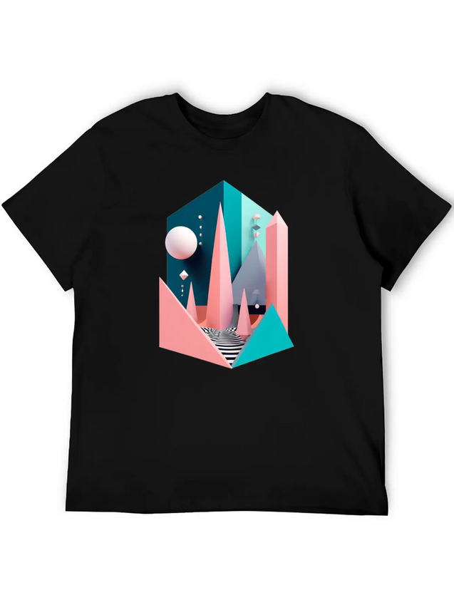 3D Surrealism Art Print Modern Fit Casual T-Shirt – Clean And Versatile Design