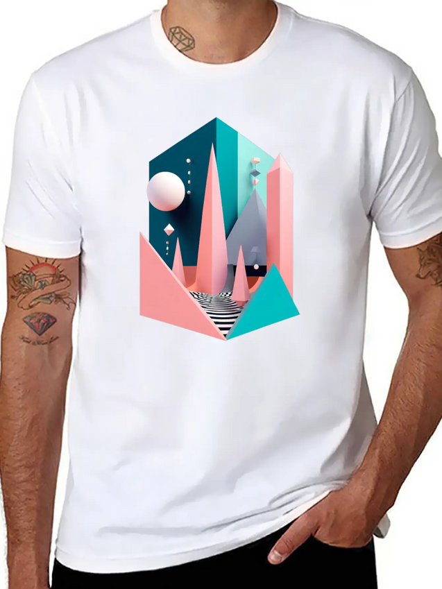 3D Surrealism Art Print Modern Fit Casual T-Shirt – Clean And Versatile Design
