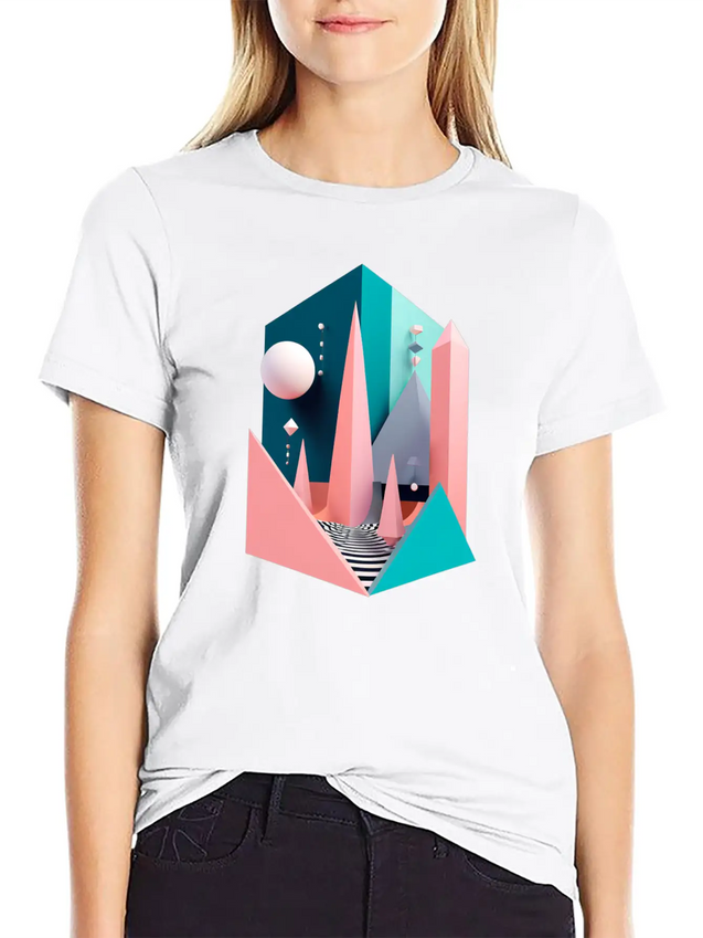 3D Surrealism Art Print Modern Fit Casual T-Shirt – Clean And Versatile Design