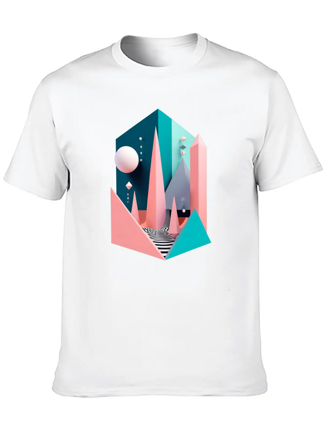 3D Surrealism Art Print Modern Fit Casual T-Shirt – Clean And Versatile Design