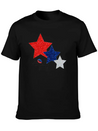 4 July Glitter Star Design Simple Everyday Graphic Tee – Lightweight Summer Wear