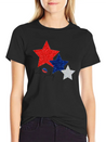4 July Glitter Star Design Simple Everyday Graphic Tee – Lightweight Summer Wear