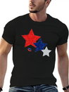 4 July Glitter Star Design Simple Everyday Graphic Tee – Lightweight Summer Wear