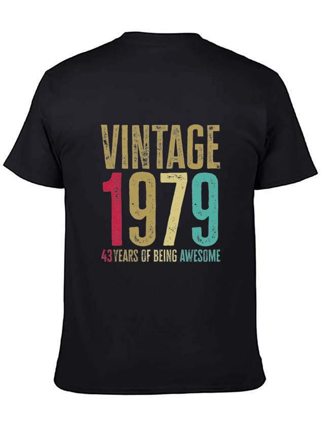 43 Years Old Vintage 43rd 1979 Of Being Awesome Breathable Soft Cotton T-Shirt – Timeless Casual Look